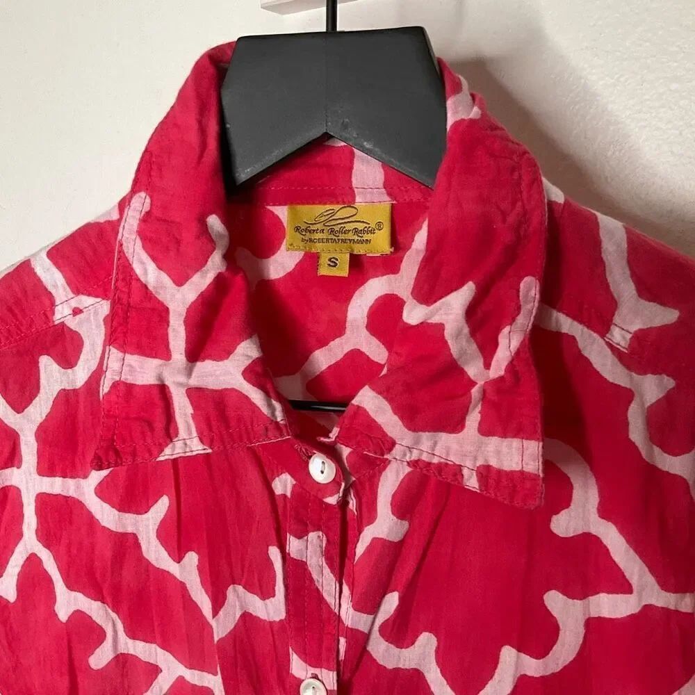 Roberta Roller Rabbit Button Down Cotton Tunic - Picture 3 of 7